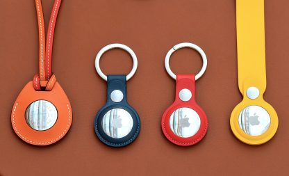Apple AirTag Leather Key Ring (Red, MK103)
