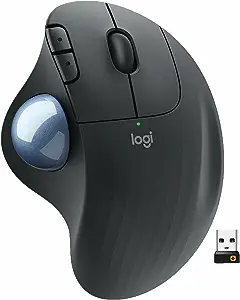 Logitech Ergo M575 Wireless Trackball Mouse (Black, 910-005873)