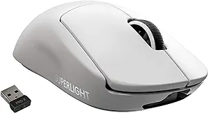 Logitech G PRO X Superlight Wireless Gaming Mouse (White, 910-005944)