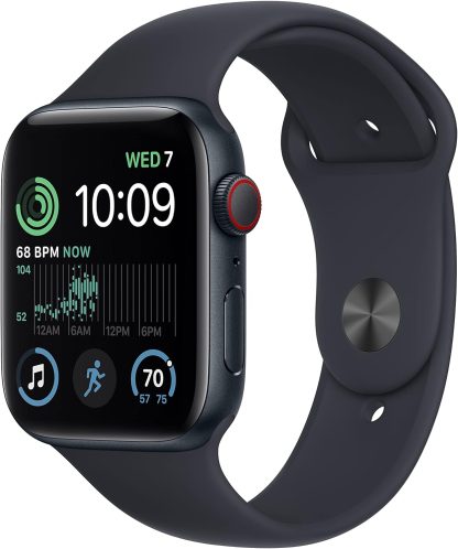 Apple Watch SE 2 (2022) 44mm GPS+Cellular (MNPY3, Midnight Aluminium Midnight Sport Band)