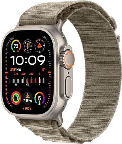 Apple Watch Ultra 2 49mm(GPS+Cellular) (MREY3, Titanium Case with Olive Alpine Loop - M)